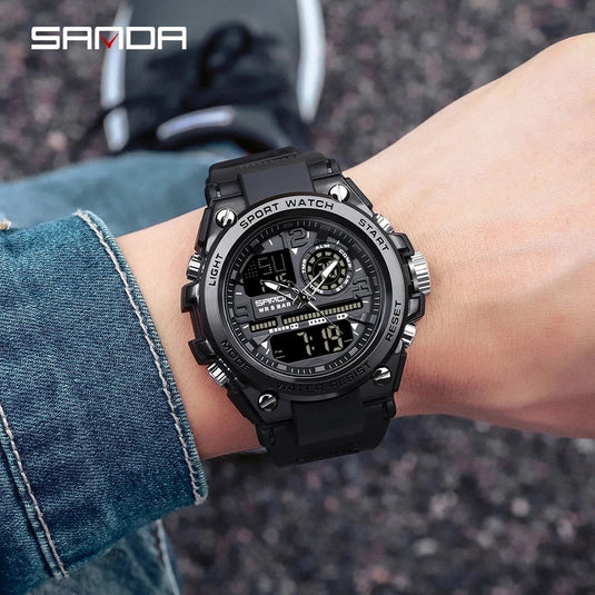 SANDA 2022 Men's Watches Top Brand, Sport Watch, Water Resistant 10_colors