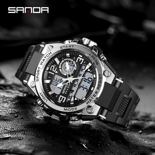 SANDA 2022 Men's Watches Top Brand, Sport Watch, Water Resistant 10_colors