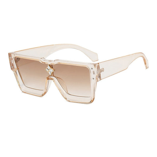 SHAUNA Luxury Crystal Oversized Women Square Sunglasses Trending Shades