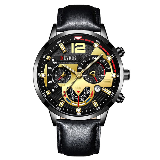 2022 Luxury men's watches, made of stainless steel Leather Solar, Luminous