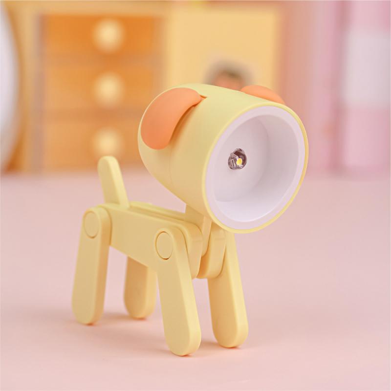 Load image into Gallery viewer, LED Night Light Mini Folding Desk Lamp Cute Pet Lights Dog Deer Dinosaur Flower Portable Night Light Student Living Room Decor
