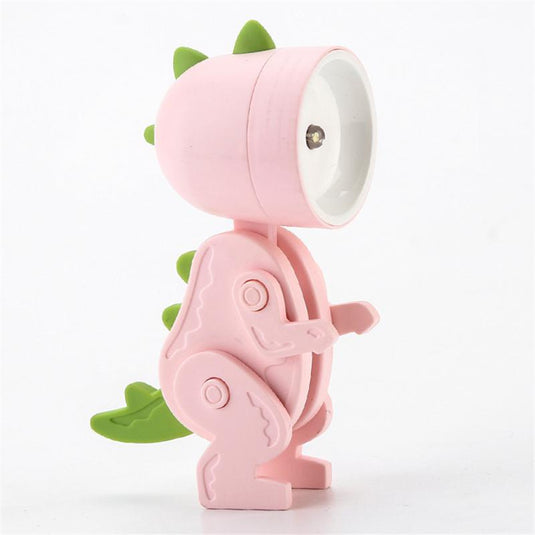 LED Night Light Mini Folding Desk Lamp Cute Pet Lights Dog Deer Dinosaur Flower Portable Night Light Student Living Room Decor