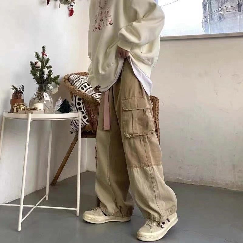 Load image into Gallery viewer, Azhouho hip hop baggy pants for men, comfortable, khaki, 2_colors
