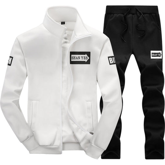 Men's polyester tracksuit is suitable for sports in spring and is elegant