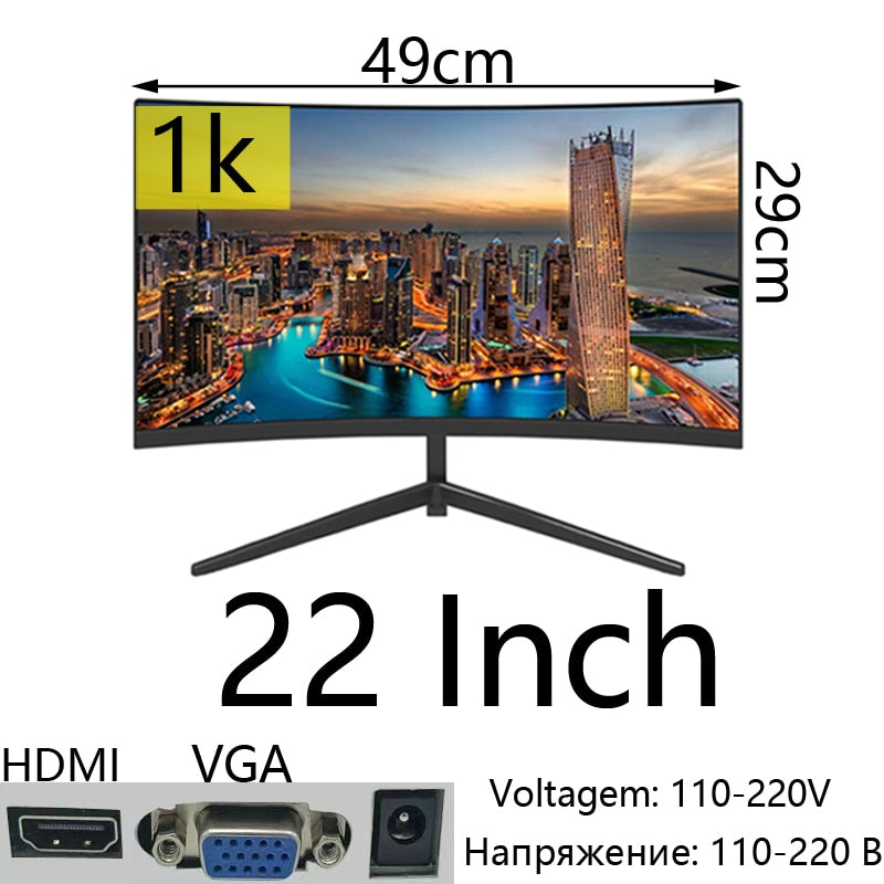 Load image into Gallery viewer, 22 Inch 1k Pc Monitor gamer curved screen Suitable for immersion very nice picture
