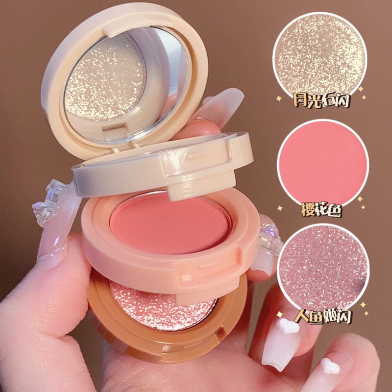 Load image into Gallery viewer, New 3 in 1 matte highlighter , shimmer pearl blush ,multifunctional eye shadow
