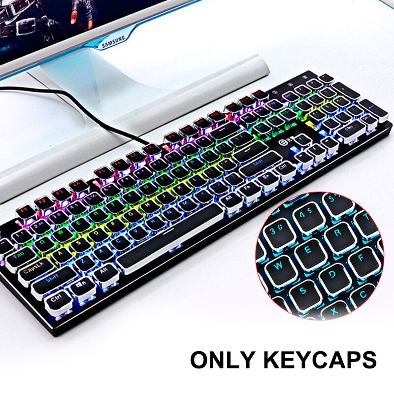 Load image into Gallery viewer, 104 Keys Punk Keycaps Plating Key Cap for Cherry MX Mechanical Keyboard Backlit Design High-Quality PBT Material Keycaps
