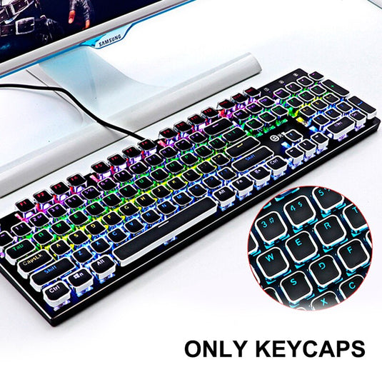 104 Keys Punk Keycaps Plating Key Cap for Cherry MX Mechanical Keyboard Backlit Design High-Quality PBT Material Keycaps