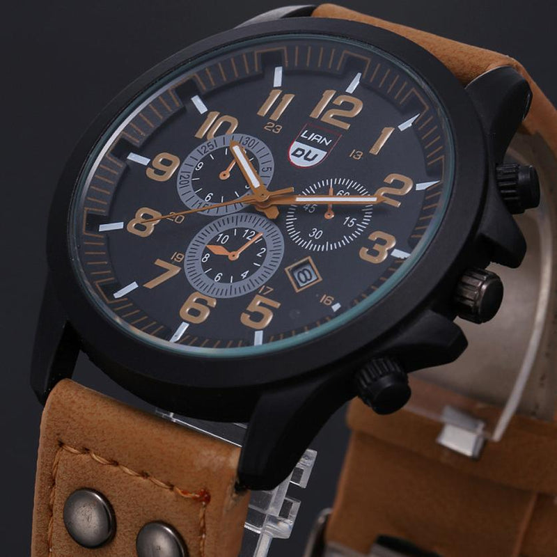 Load image into Gallery viewer, 2022 Vintage Classic Watch Men Watches Stainless Steel Waterproof Date Leather Strap Sport Quartz Army relogio masculino reloj
