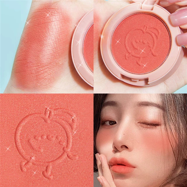 Load image into Gallery viewer, New 6 colors blush makeup palette mineral powder red rouge lasting natural cream cheek tint orange peach pink
