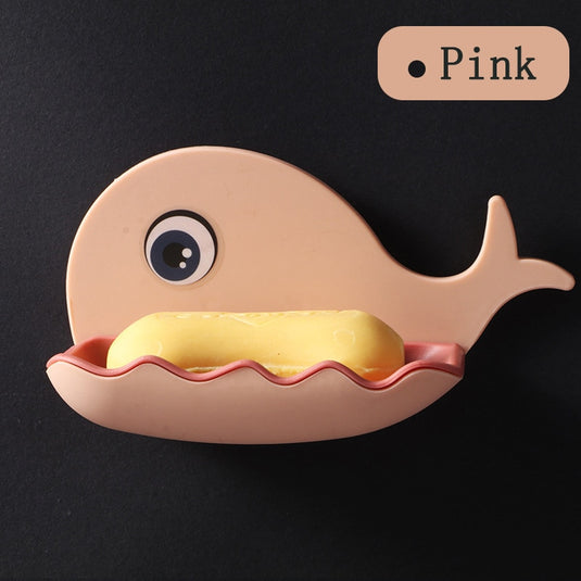 Wall-mounted soap dish for the bathroom or kitchen in the shape of a whale to complete the elegance of the house