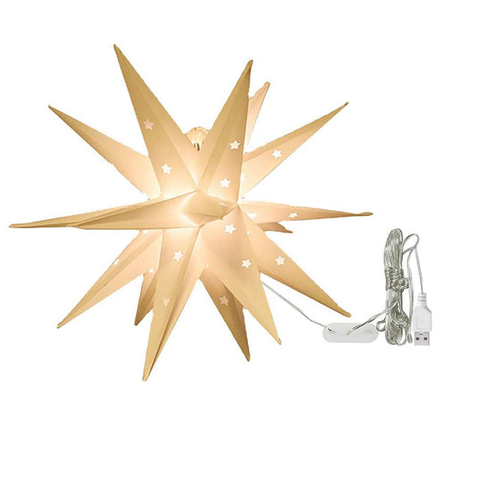 Christmas light bulb in the shape of a star Anti-moisture Can be powered by usb or battery Measurements: 35_45cm