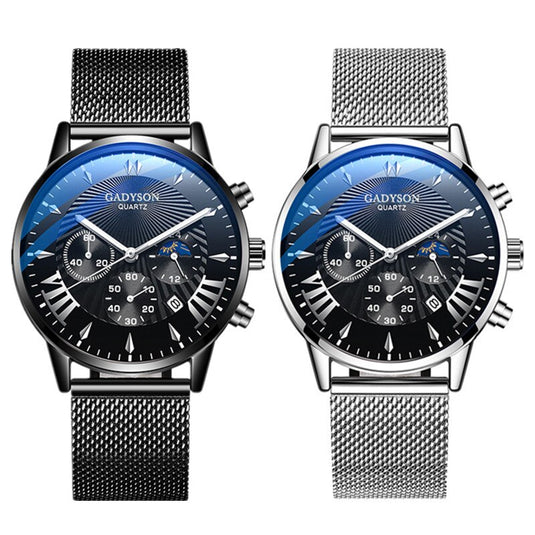 Luxury quartz watch for men, special occasions steel bracelet quartz maca