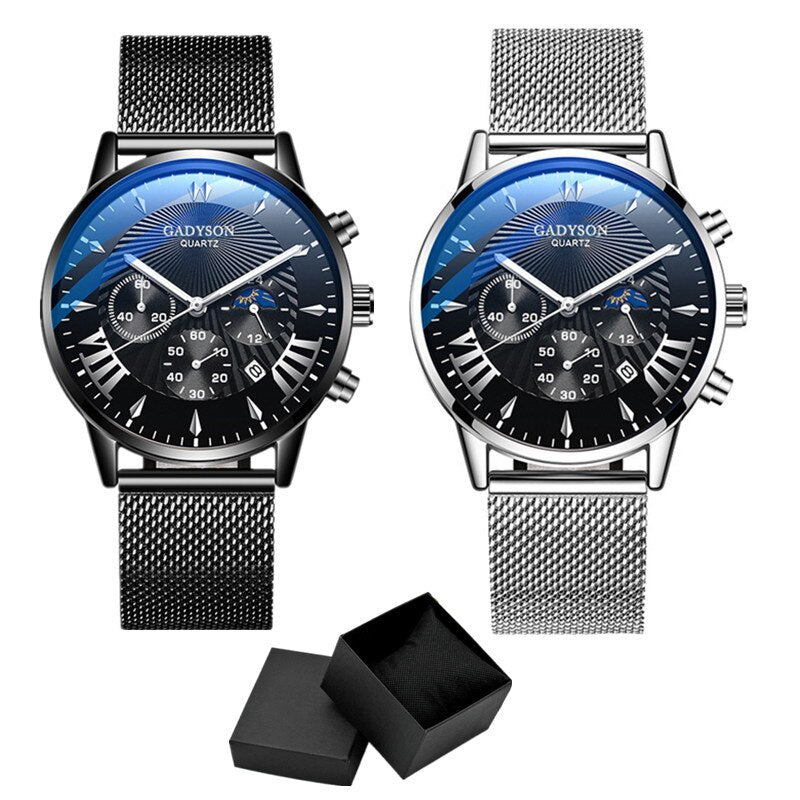 Load image into Gallery viewer, Luxury quartz watch for men, special occasions steel bracelet quartz maca
