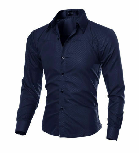 Luxurious men's work shirt, solid color, long sleeves, 4_colors