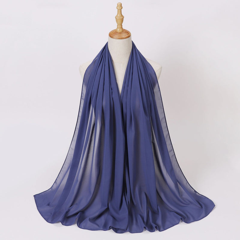 Load image into Gallery viewer, Chiffon scarf and hijab for Muslim women smooth with turban all  colors
