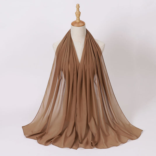Chiffon scarf and hijab for Muslim women smooth with turban all  colors