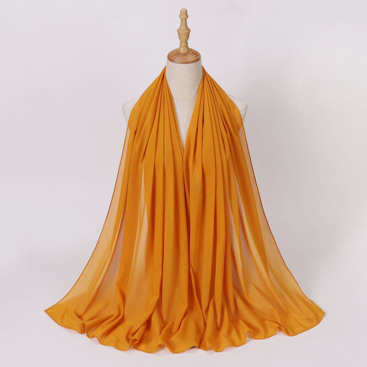 Chiffon scarf and hijab for Muslim women smooth with turban all  colors