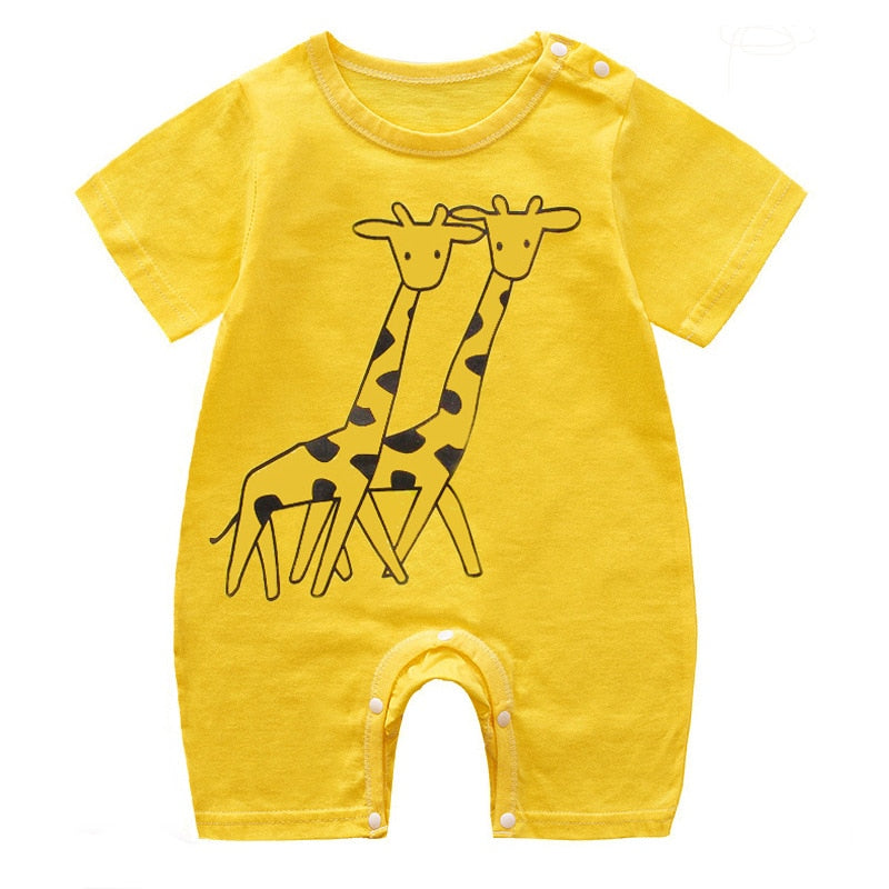 Load image into Gallery viewer, Baby summer clothes, short, one piece, cute picture, all colors
