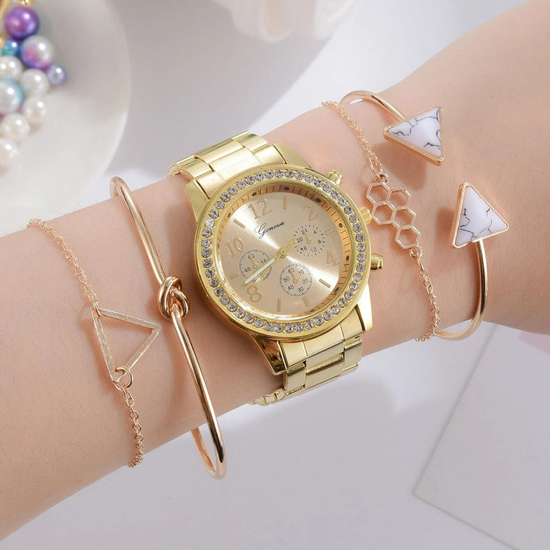 Load image into Gallery viewer, Luxury Women's Quartz Watch With matching accessories for the watch 6_colors
