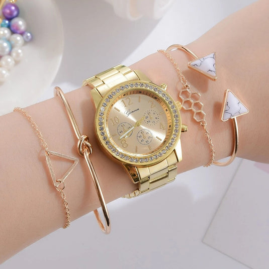 Luxury Women's Quartz Watch With matching accessories for the watch 6_colors