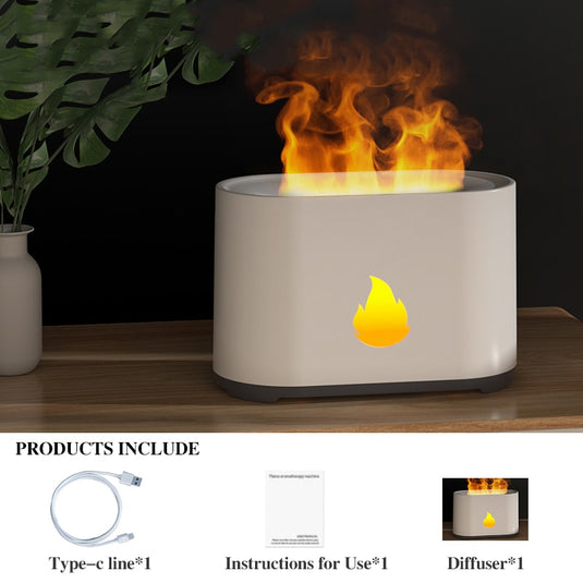 REUP Flame Air Humidifier Essential Oil Ultrasonic Aroma Diffuser