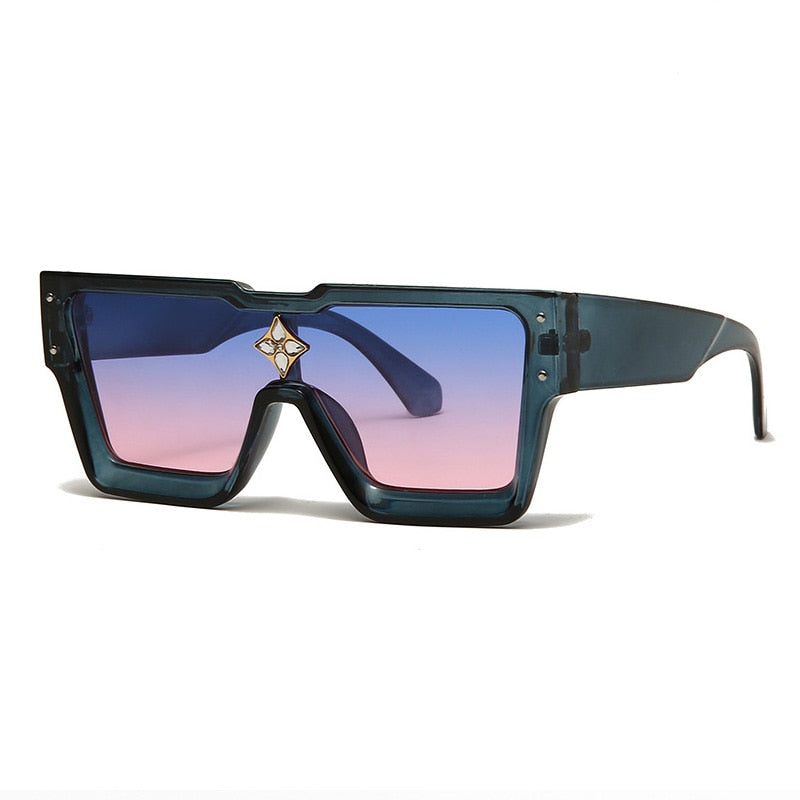 Load image into Gallery viewer, SHAUNA Luxury Crystal Oversized Women Square Sunglasses Trending Shades
