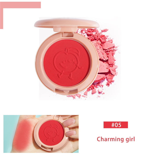 New 6 colors blush makeup palette mineral powder red rouge lasting natural cream cheek tint orange peach pink