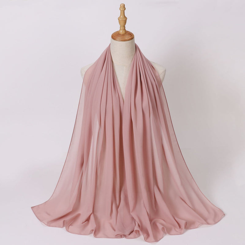 Load image into Gallery viewer, Chiffon scarf and hijab for Muslim women smooth with turban all  colors
