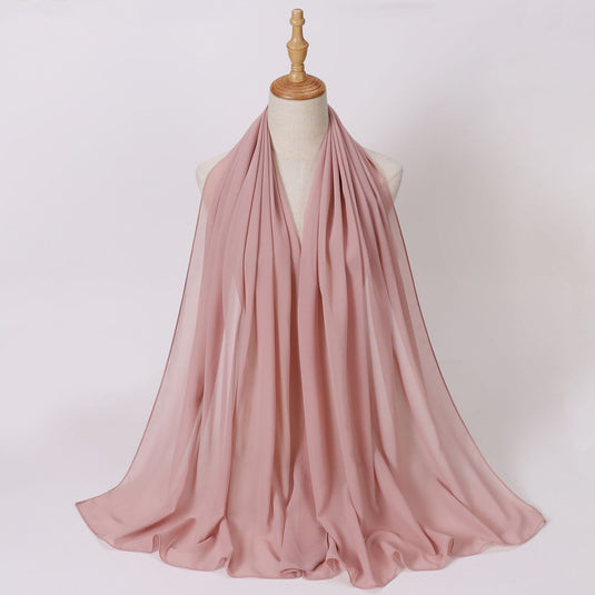 Chiffon scarf and hijab for Muslim women smooth with turban all  colors