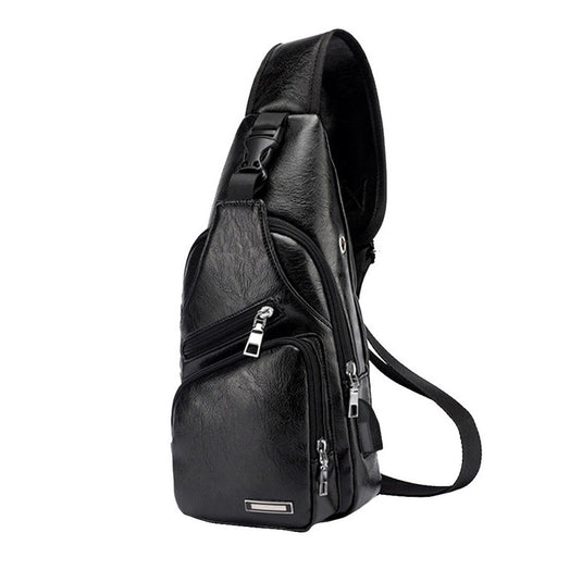Luxury men's back bag  For school and university use Placed on one shoulder It has a mobile charger 15 colors