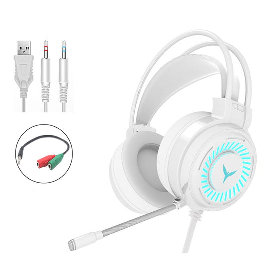 Great gaming headphones RGB lights To salivate and listen to music Soundproof, and with microphone for communication