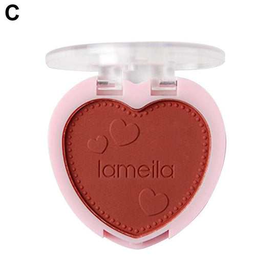 Water-resistant heart-shaped blush, gorgeous peach colors