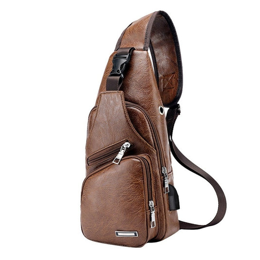 Luxury men's back bag  For school and university use Placed on one shoulder It has a mobile charger 15 colors