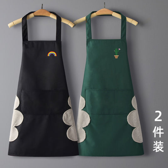 New korean version waterproof and oil-proof home kitchen apron for men and women