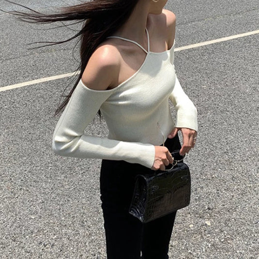 Women's knitwear Autumn and spring wear long sleeves Two colors: black and white