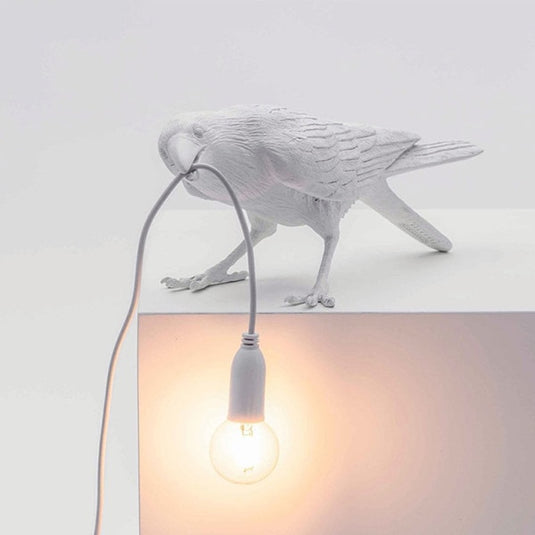 bedroom night lamp shaped like a bird A base for carrying the ball can be placed on the wall Two colors: black and white