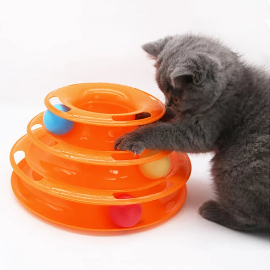 Interactive game for cats For breeding and training cats Disc, rotor and balls in it many shapes
