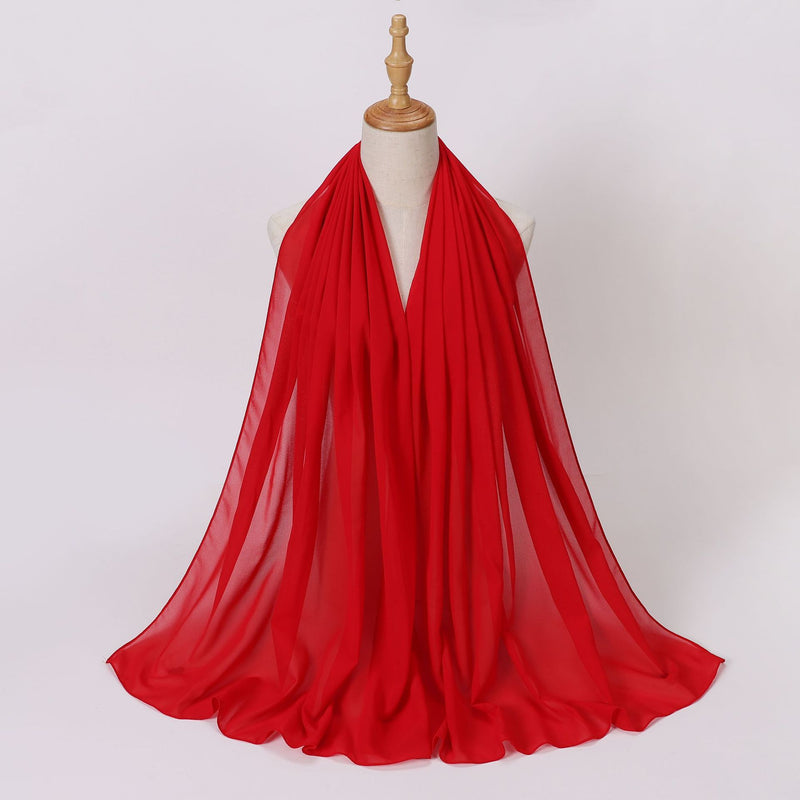 Load image into Gallery viewer, Chiffon scarf and hijab for Muslim women smooth with turban all  colors
