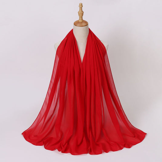 Chiffon scarf and hijab for Muslim women smooth with turban all  colors