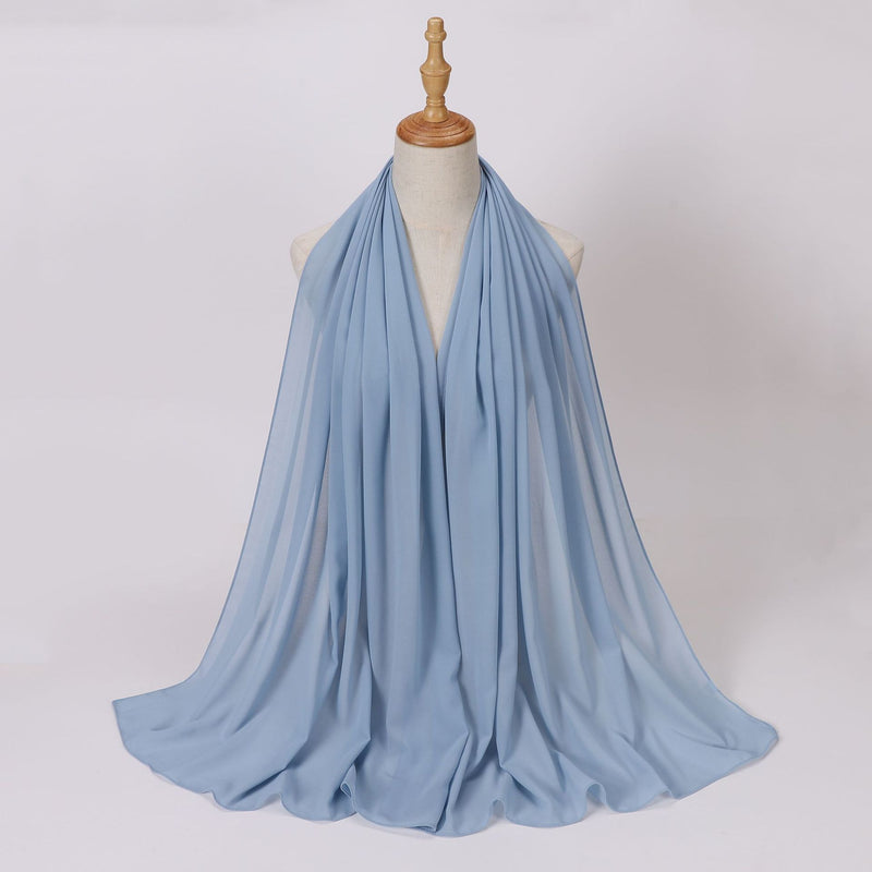 Load image into Gallery viewer, Chiffon scarf and hijab for Muslim women smooth with turban all  colors
