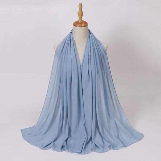 Chiffon scarf and hijab for Muslim women smooth with turban all  colors