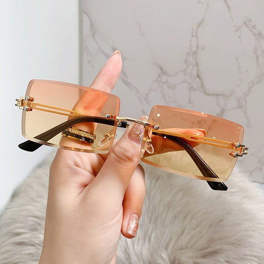 Women's sunglasses 2022 The most luxurious and latest fashion Square lens without frame