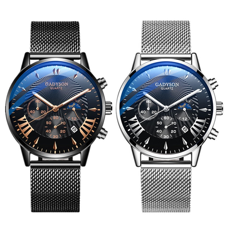 Load image into Gallery viewer, Luxury quartz watch for men, special occasions steel bracelet quartz maca
