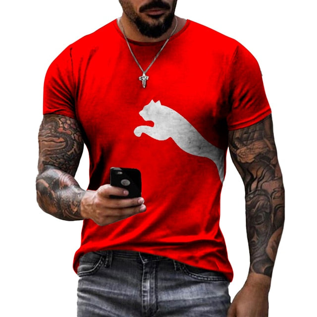 Load image into Gallery viewer, Men's T-shirt 2022 3D drawing of a wolf short sleeves all measurements
