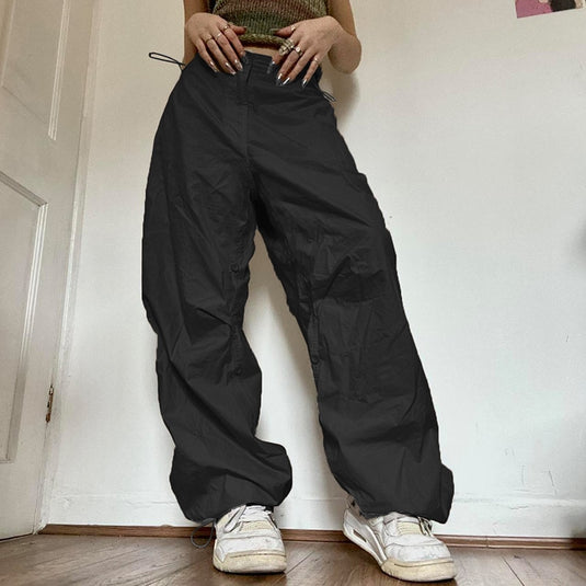 Women's casual loose-fitting sports pants with wide legs, elegant fashion