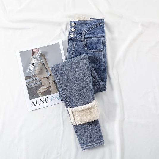 ZOENOVAJeans For Women beautiful ،latest fashion Velvet and warm in winter 8 colors