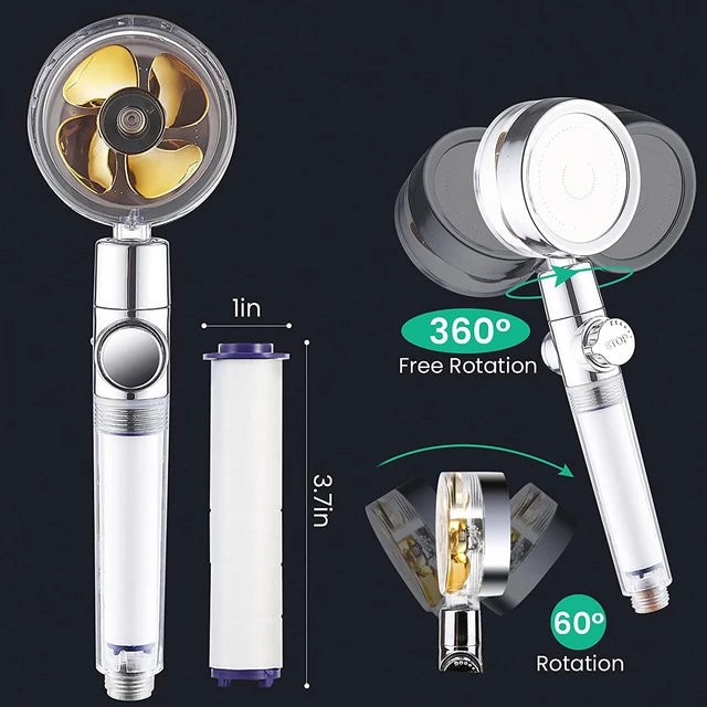 Load image into Gallery viewer, Shower head... it saves water with great pressure with fan Awan that matches your decor
