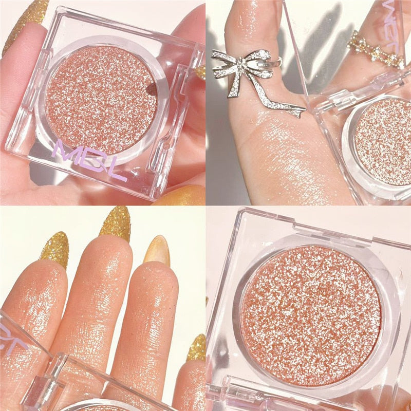 Load image into Gallery viewer, 1pc glitter diamond eyeshadow ,eyeshadow brown shiny pearl white long lasting eye makeup

