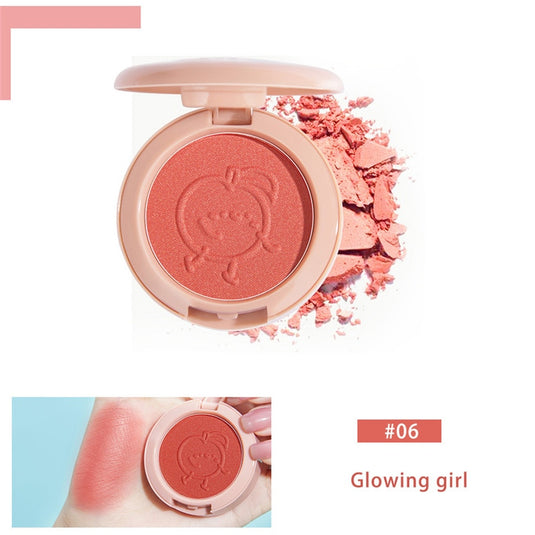 New 6 colors blush makeup palette mineral powder red rouge lasting natural cream cheek tint orange peach pink